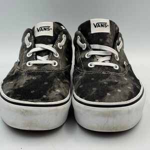 Vans Low Top Platform Sneakers Black Acid Wash Polka Dot Womens Shoes 10